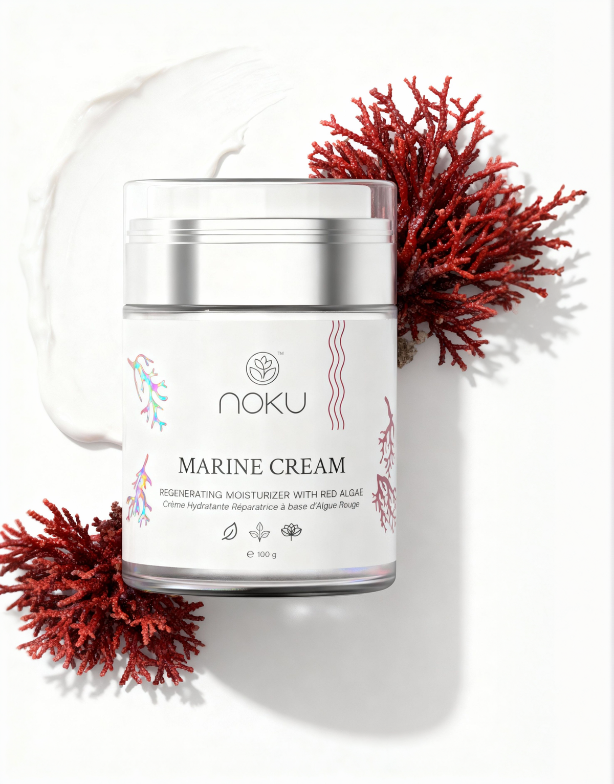 Marine Cream | Bigger 100ml Airless Jar – Ultra-Hydrating Anti-Aging Moisturizer with Red Algae, Vegan Collagen & Argireline Peptides – Vegan, Cruelty-Free, Award-Winning Formula