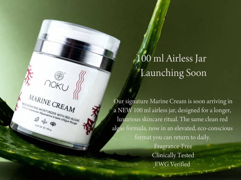 Marine Cream | Bigger 100ml Airless Jar – Ultra-Hydrating Anti-Aging Moisturizer with Red Algae, Vegan Collagen &amp; Argireline Peptides  – Vegan, Cruelty-Free, Award-Winning Formula