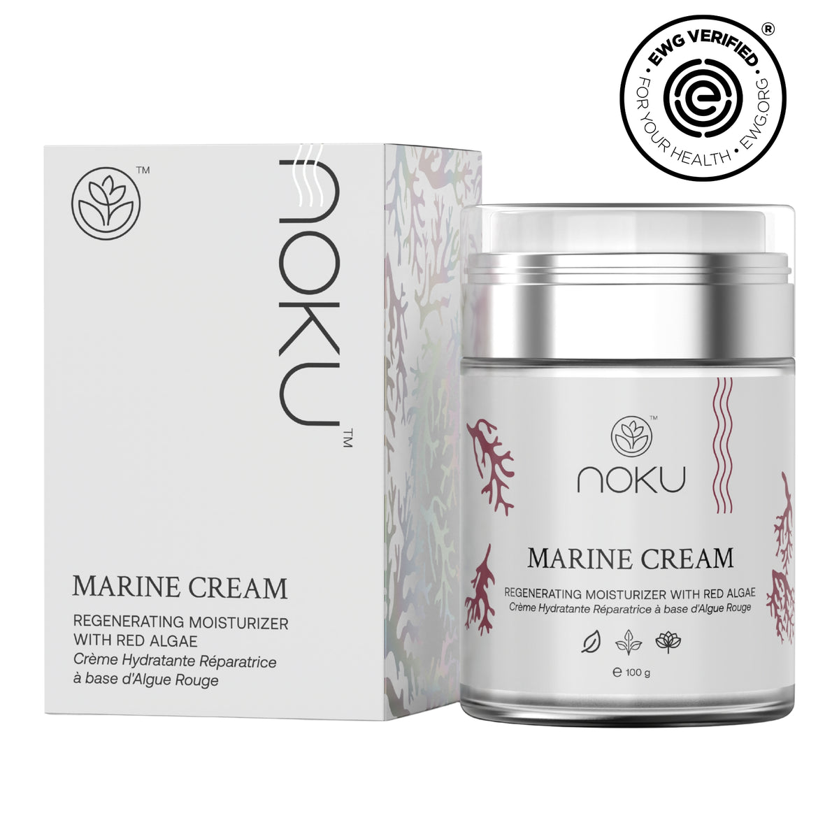 Marine Cream | Bigger 100ml Airless Jar – Ultra-Hydrating Anti-Aging Moisturizer with Red Algae, Vegan Collagen &amp; Argireline Peptides  – Vegan, Cruelty-Free, Award-Winning Formula